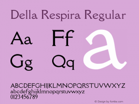 Della Respira Regular Version 0.201 Font Sample