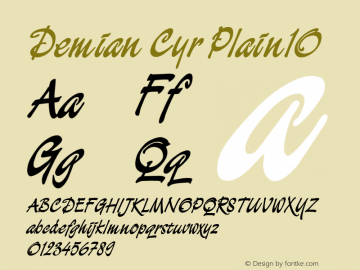 Demian Cyr Plain10 1.0 Font Sample