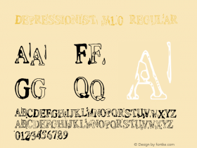 Depressionist v1.0 Regular 2000; 1.0, Rubberstamp release Font Sample