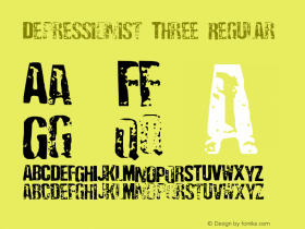 Depressionist Three Regular 2000; 1.0, Rubberstamp release Font Sample