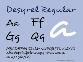 Desyrel Regular Version 1.0; 2000; initial release Font Sample