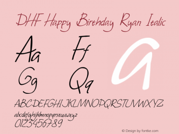 DHF Happy Birthday Ryan Italic Version 2.000图片样张