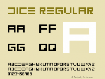 DICE Regular Version 1.0 Font Sample