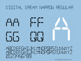 Digital dream Narrow Regular 2 Font Sample