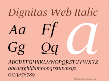 Dignitas Web Italic Version 1.1 2005图片样张