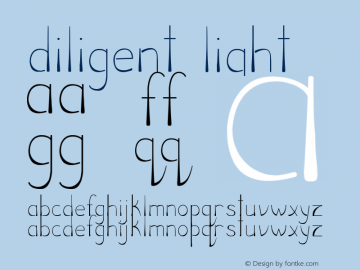 Diligent Light Version 1.0 Font Sample