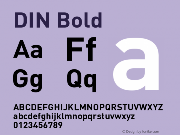 DIN Bold 001.000 Font Sample