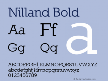 Nilland Bold 1.0 2005-03-11 Font Sample