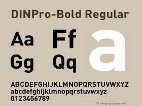 DINPro-Bold Regular Version 7.460;PS 7.046;hotconv 1.0.38 Font Sample