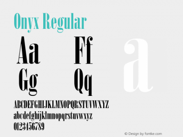 Onyx Regular Version 0.91 Font Sample