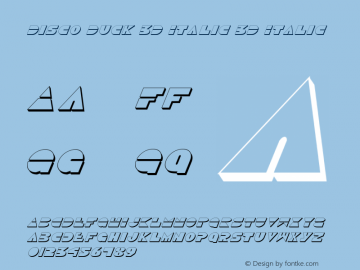 Disco Duck 3D Italic 3D Italic 2 Font Sample
