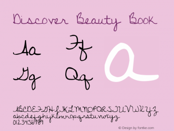 Discover Beauty Book Version 1.00 December 10, 20 Font Sample