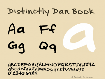 Distinctly Dan Book Version 1.00 August 13, 2012 Font Sample