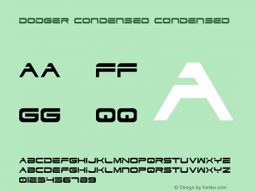 Dodger Condensed Condensed 2 Font Sample
