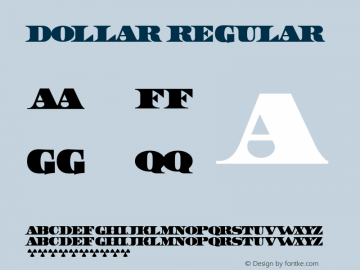 Dollar Regular Cyrillic version 1.02 by 30.01.2002.图片样张