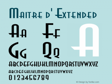 Maitre d' Extended Altsys Fontographer 4.1 5/31/96 Font Sample