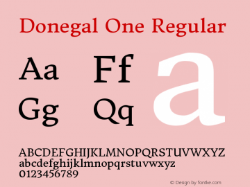 Donegal One Regular Version 1.004 Font Sample
