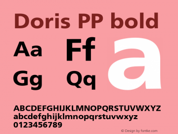 Doris PP bold 1.0 Font Sample