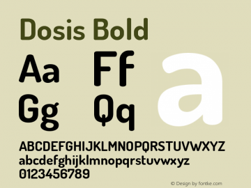 Dosis Bold Version 1.006图片样张