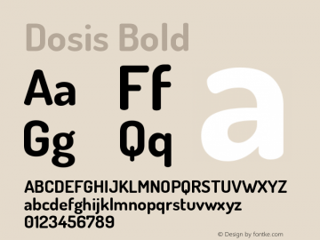 Dosis Bold Version 1.007图片样张