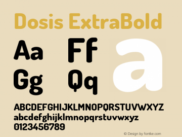 Dosis ExtraBold Version 1.007 Font Sample