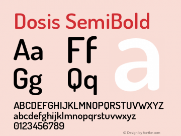 Dosis SemiBold Version 1.007图片样张