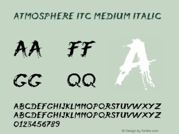 Atmosphere ITC Medium Italic Version 001.001 Font Sample