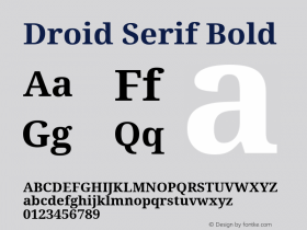 Droid Serif Bold Version 1.00 build 107 Font Sample