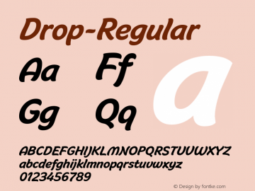 Drop-Regular ☞ Version 001.000;com.myfonts.easy.hubertjocham.drop.regular.wfkit2.version.32jx Font Sample