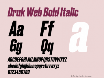 Druk Web Bold Italic Version 1.1 2014图片样张