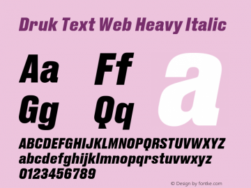 Druk Text Web Heavy Italic Version 1.1 2015图片样张