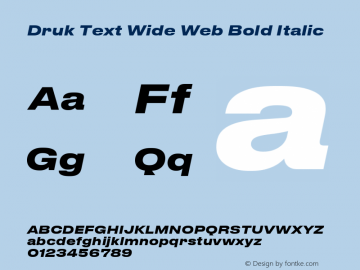 Druk Text Wide Web Bold Italic Version 1.1 2015图片样张