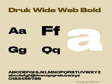 Druk Wide Web Bold Version 1.1 2014 Font Sample
