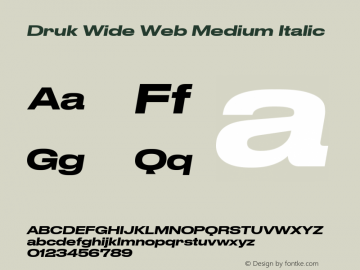 Druk Wide Web Medium Italic Version 1.1 2014 Font Sample