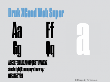 Druk XCond Web Super Version 1.1 2014 Font Sample