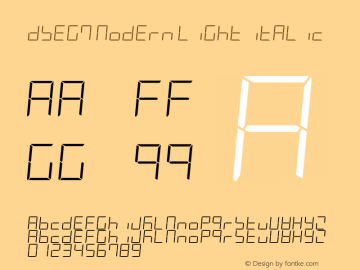 DSEG7 Modern Light Italic Version 0.2图片样张