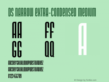 DS Narrow Extra-condensed Medium Version 1.0; 2001; initial release图片样张