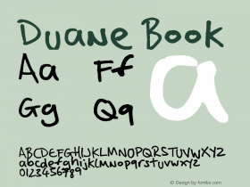 Duane Book Version 1.00 June 26, 2012, Font Sample