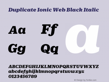 Duplicate Ionic Web Black Italic Version 1.1 2013图片样张