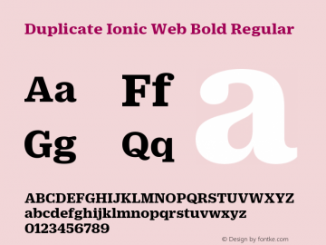 Duplicate Ionic Web Bold Regular Version 1.1 2013图片样张