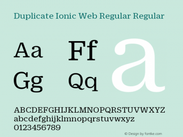 Duplicate Ionic Web Regular Regular Version 1.1 2010图片样张