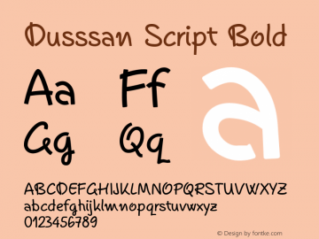 Dusssan Script Bold 001.001 Font Sample