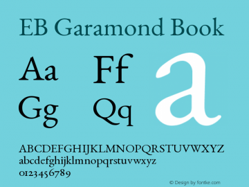 EB Garamond Book Version 000.012g Font Sample