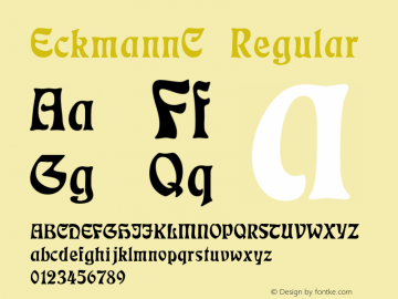 EckmannC Regular Macromedia Fontographer 4.1 18.06.97 Font Sample