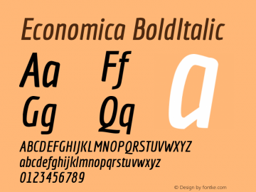 Economica BoldItalic Version 1.100图片样张