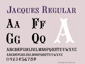 Jacques Regular The IMSI MasterFonts Collection, tm 1995 IMSI Font Sample