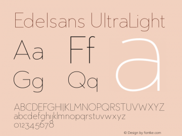 Edelsans UltraLight Version 1.000 Font Sample