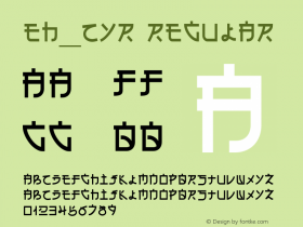 Eh_cyr Regular Version 1.2; 2001 Font Sample