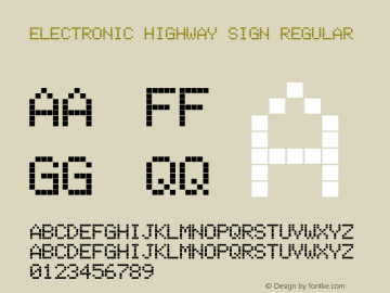 Electronic Highway Sign Regular 1.000 Font Sample