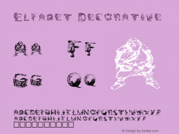 Elfabet Decorative Version 1.1; 1999 Font Sample